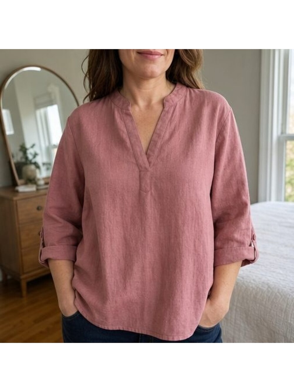 Rust Pleated Blouse - Picture 2 of 6